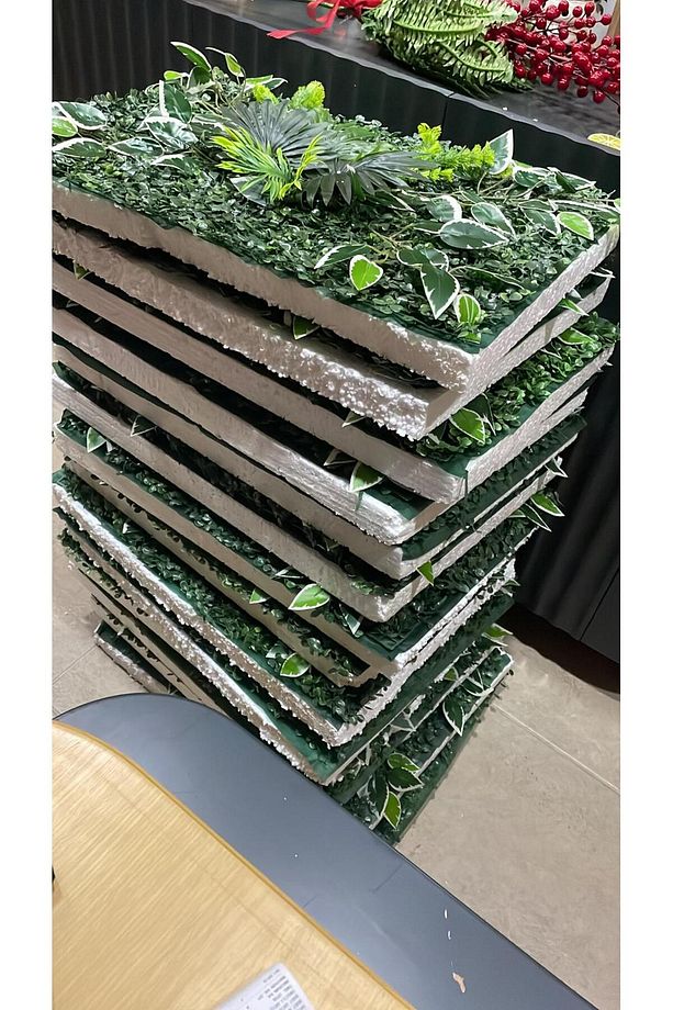 Yapay Çiçek Duvar Kaplama 40 A 60 Panel Şimşir Duvar Uygulama - 4