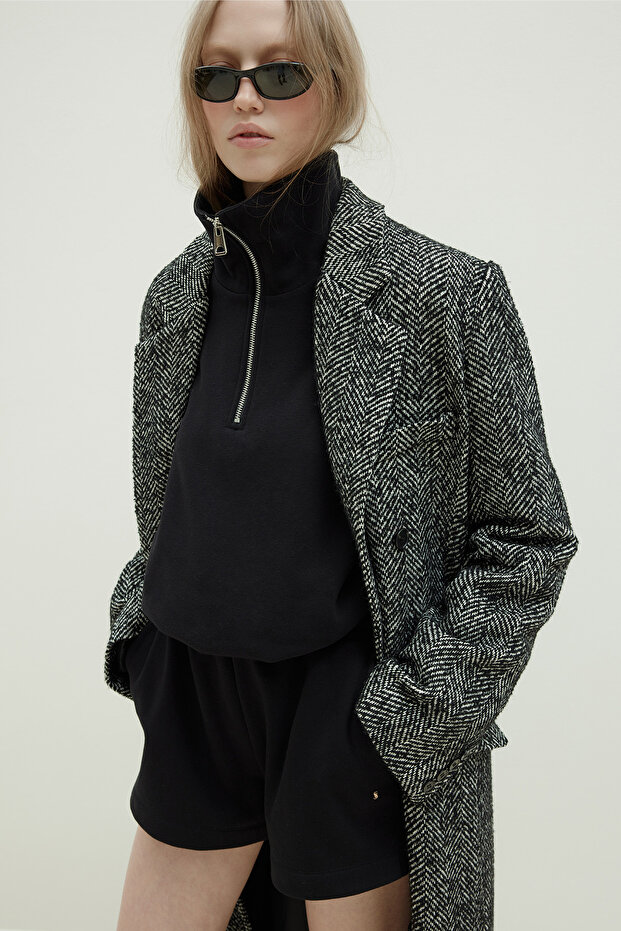 Siyah Low Oversize Sweat - 1