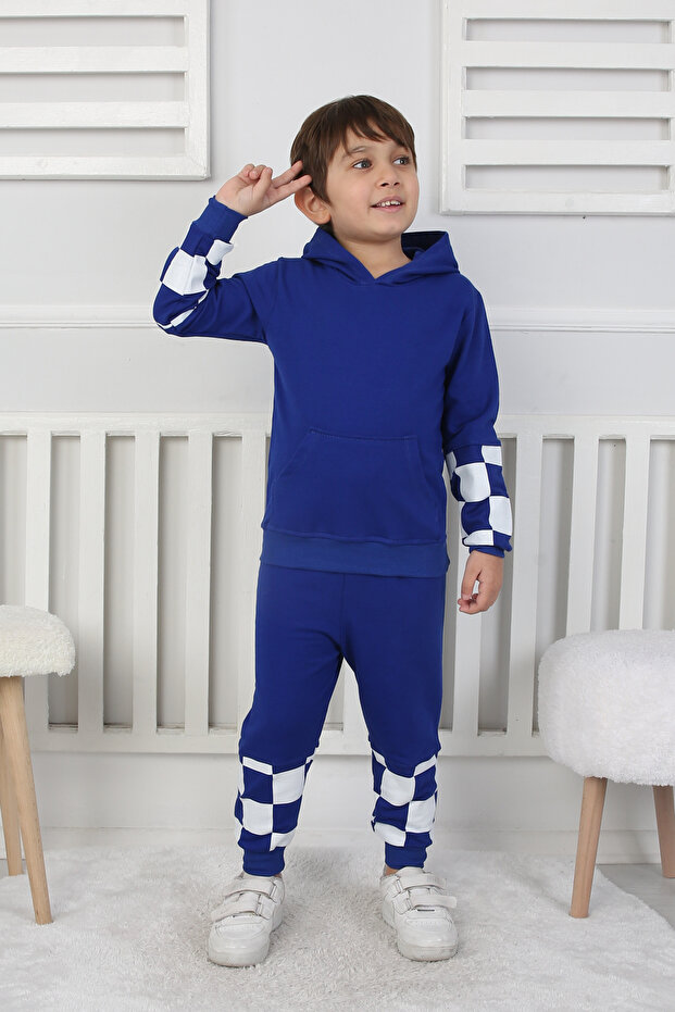 Checkered Boy's Tracksuit Set - 7