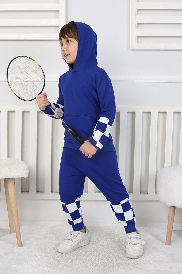 Checkered Boy's Tracksuit Set - 1