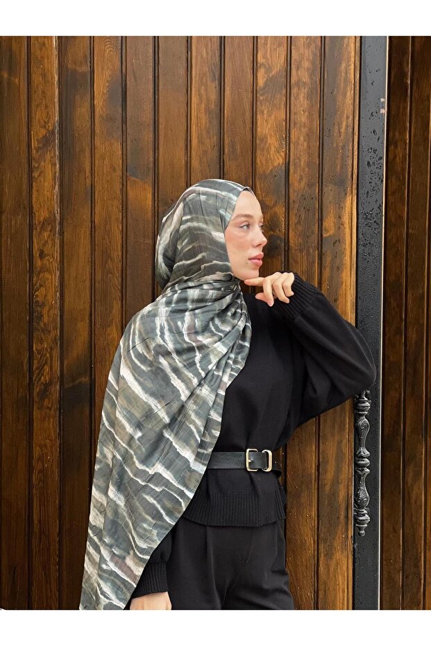 Northern Lights Desen Bambu Şal - 2