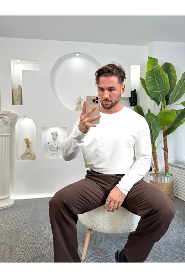 Beyaz Basic Regular Fit Badi - 1