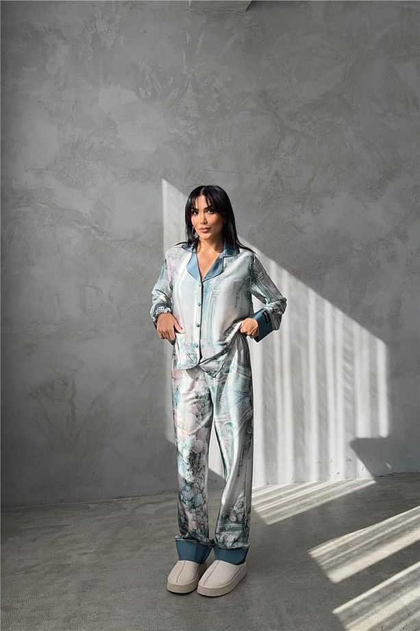 Corso D'acqua Saten Üçlü Pijama Takımı Cdk10 - 4