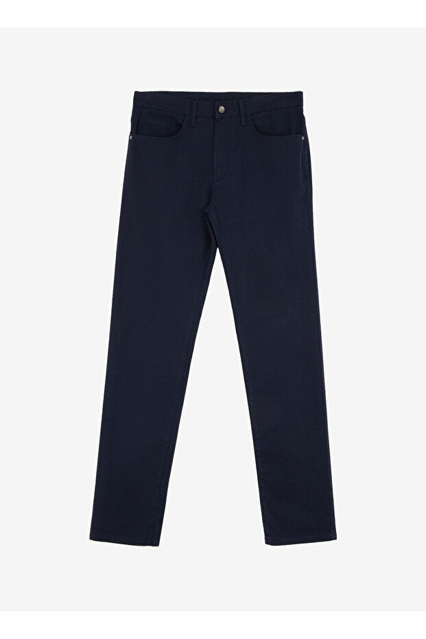 Altınyıldız Classics Normal Waist Slim Fit Navy Blue Men's Trousers Ace 012510183 _Pants 5 Pockets