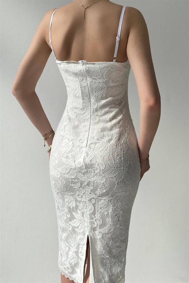 *ASKILI KORSELİ MİDİ ELBİSE - 3