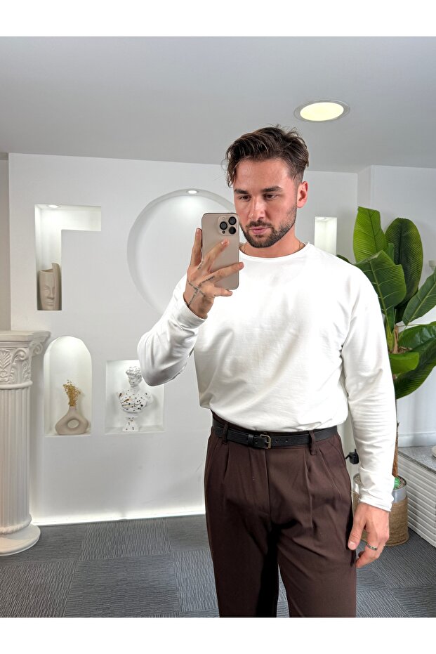 Beyaz Basic Regular Fit Badi - 2