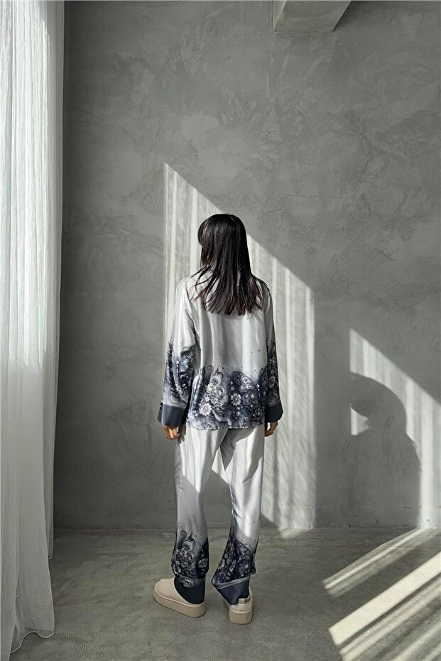 Corso D'acqua Saten Üçlü Pijama Takımı Cdk07 - 4