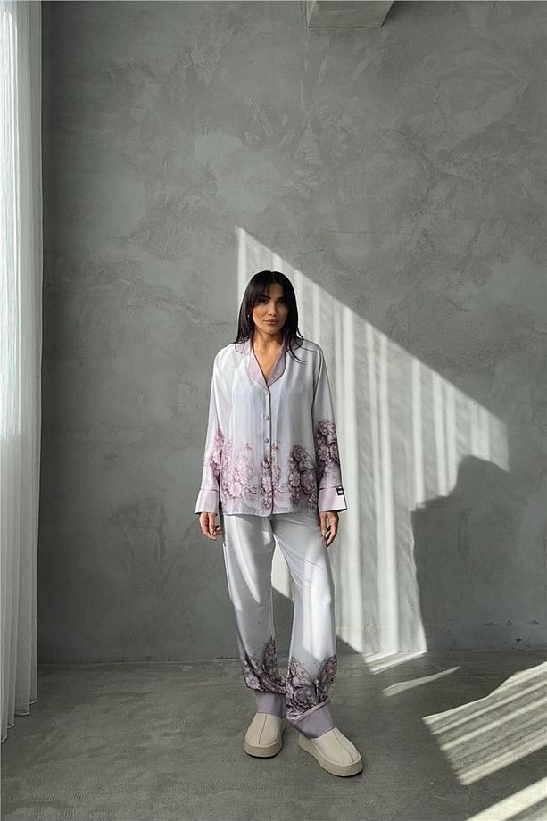 Corso D'acqua Saten Üçlü Pijama Takımı Cdk08 - 4