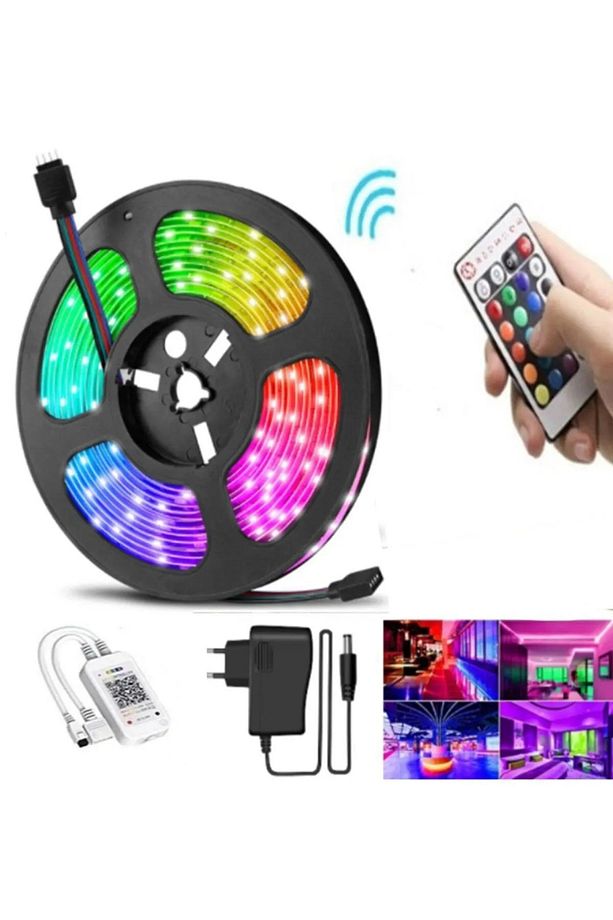 Jv-0213 Rgb Led Tak Çalıştır 5 Mt Blackboard Işık Yapışkanlı Renkli Led Işık - 1