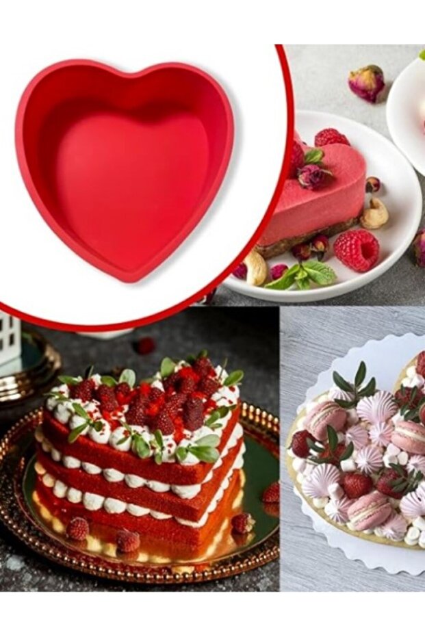 Kalp Şekilli Kek Kalıbı-Silikon - 6