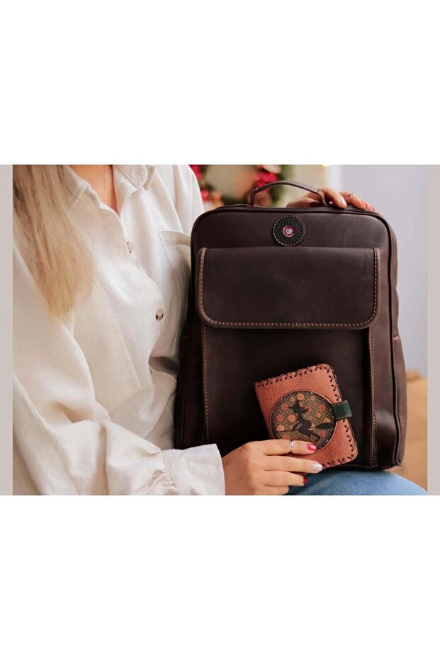 Simple Pattern Unisex Purse, Witch Tan Wallet Both Back and Cross and Hand Ethnic Bohemian Style Combin
