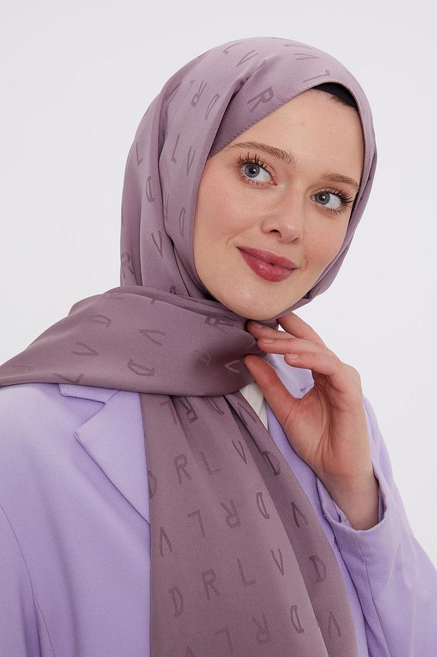 Leylak LVD Baskılı Jakarlı Şal - 3