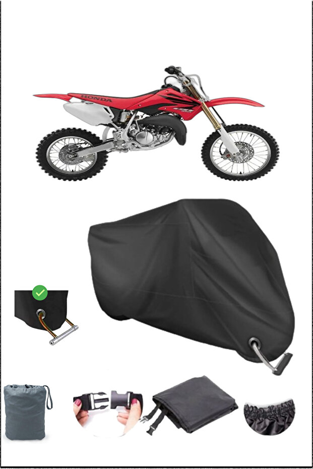 قماش القنب للدراجات النارية المقاوم للماء متوافق مع قفل متين Honda Cr85 باللون الأسود