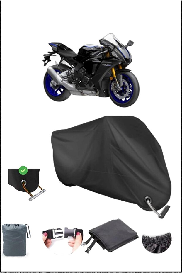 قماش القنب الأسود للدراجات النارية المتوافق مع قفل متين من Yamaha Yzfr1m