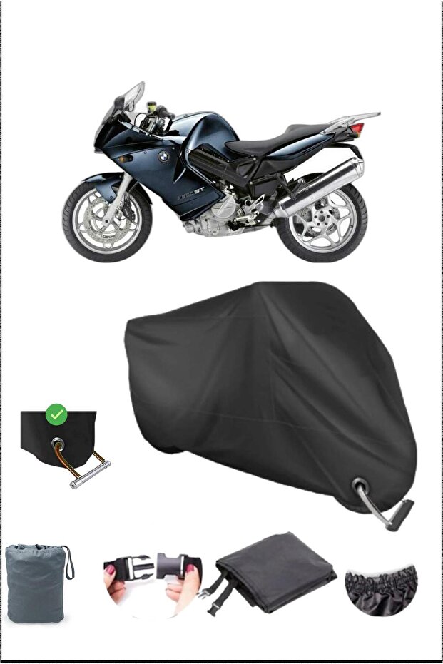 Black Bmw F800 Durable Lock Compatible Waterproof Motorcycle Tarpaulin