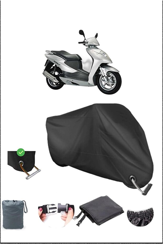 قماش القنب الأسود للدراجات النارية Honda Dylan125 المتين المتوافق مع القفل المقاوم للماء