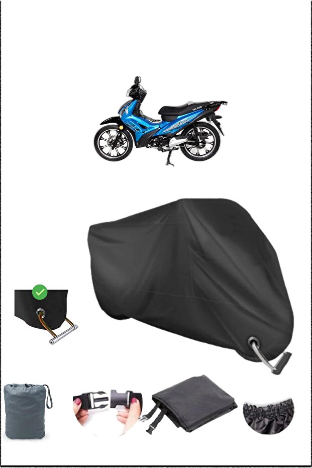قماش القنب للدراجات النارية المقاوم للماء متوافق مع قفل متين Black Falcon Master50