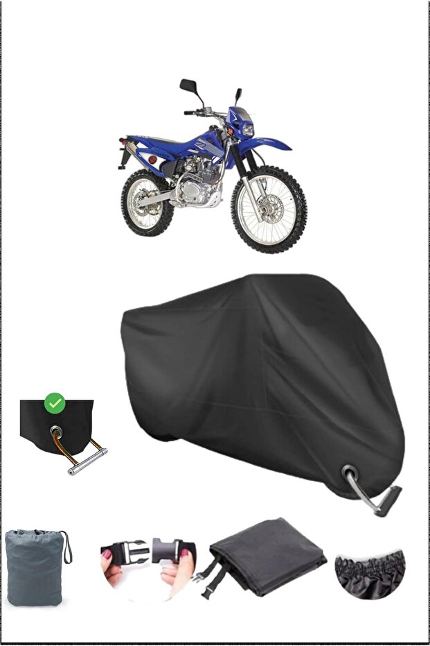 Black Law Cross250 Durable Lock Compatible Waterproof Motorcycle Tarpaulin