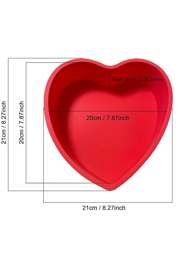 Kalp Şekilli Kek Kalıbı-Silikon - 7
