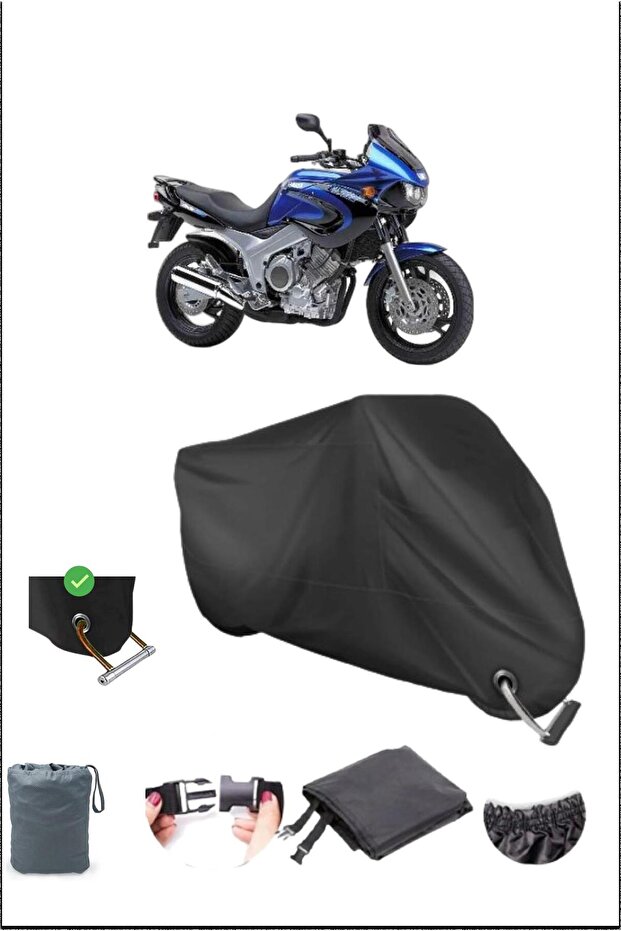 قماش القنب الأسود للدراجات النارية المتوافق مع قفل متين Yamaha Tdm850