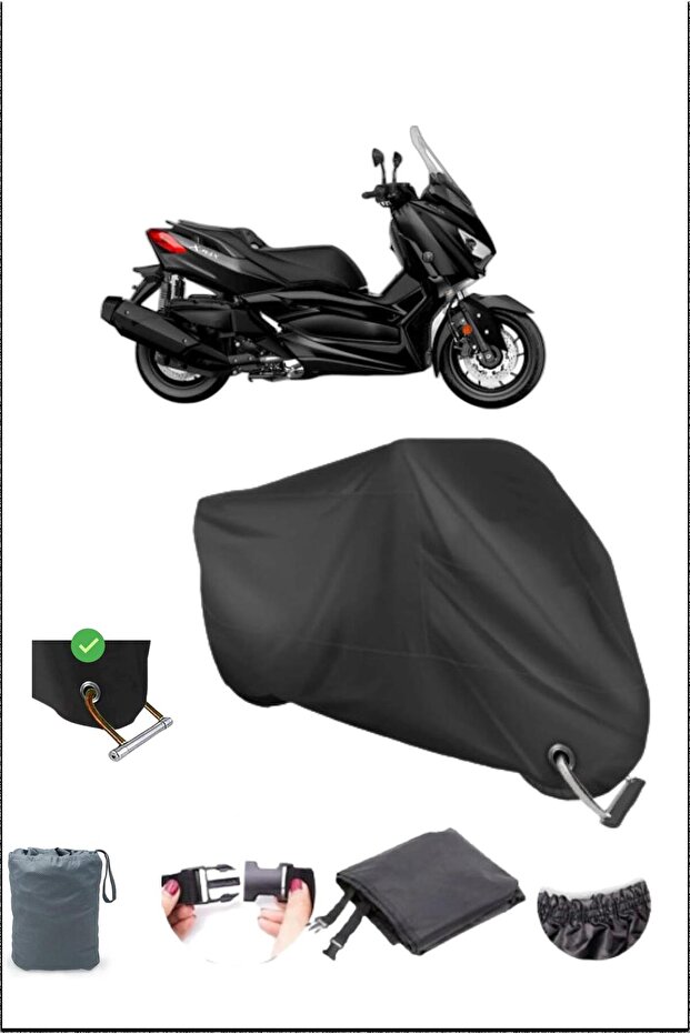 قماش القنب الأسود Yamaha X-max400ironmax المتين المتوافق مع قفل الدراجة النارية المقاوم للماء