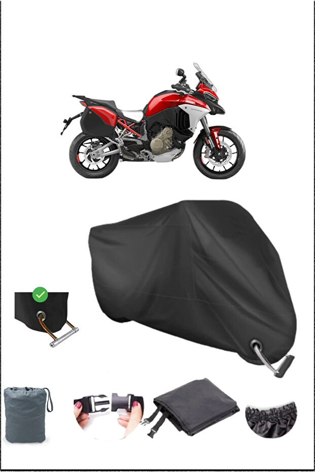 DUCATI MULTISTRADAV4S قفل متين متوافق مع دراجة نارية مقاومة للماء BRANDASI-BLACK