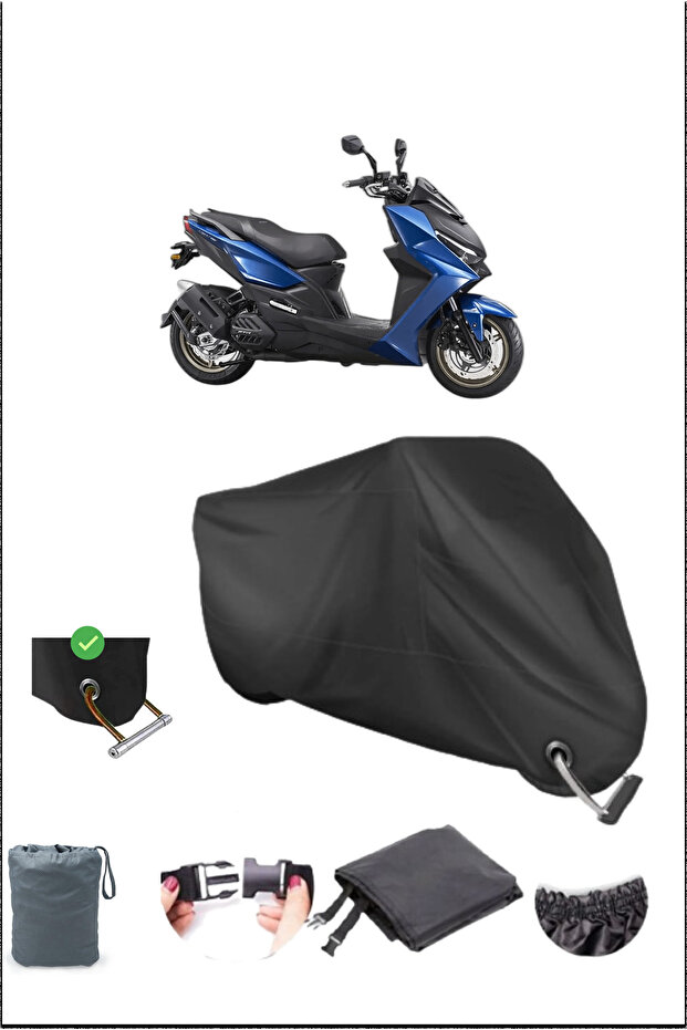 قماش القنب الأسود Kymco Krv200 المتين المتوافق مع قفل الدراجة النارية المقاوم للماء