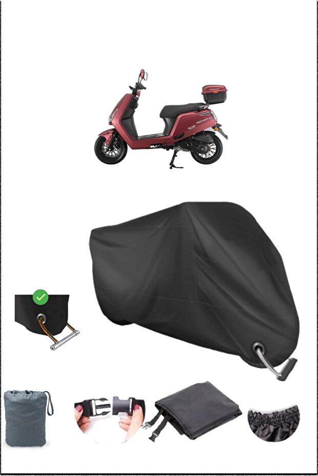 قماش القنب للدراجات النارية المقاوم للماء متوافق مع قفل متين من Black Falcon Techno50