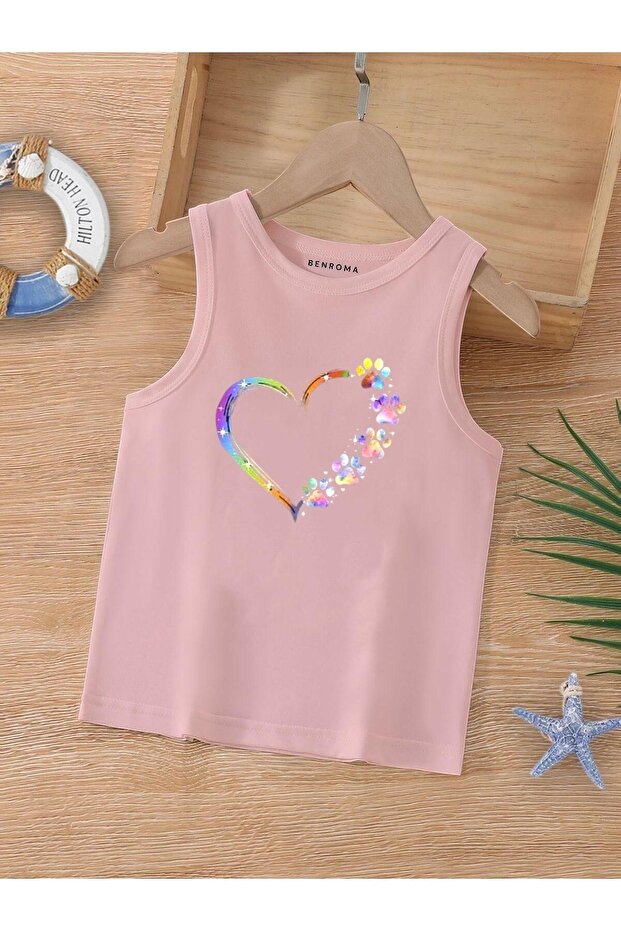 Cartoon Character Printed Sleeveless Children's T-Shirt