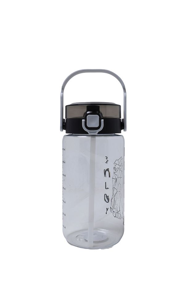 1,5LT BASKILI BEJ PİPETLİ SU MATARASI - 5