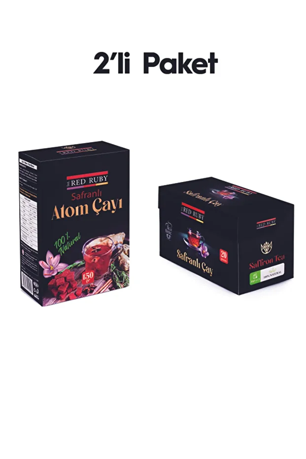 2'li Paket Safranlı Atom Çayı ve Safranlı Siyah Çay - 1