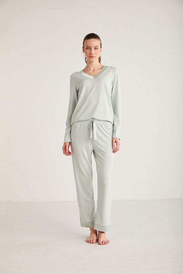 Yumuşak dokulu pijama takımı-2433 - 1