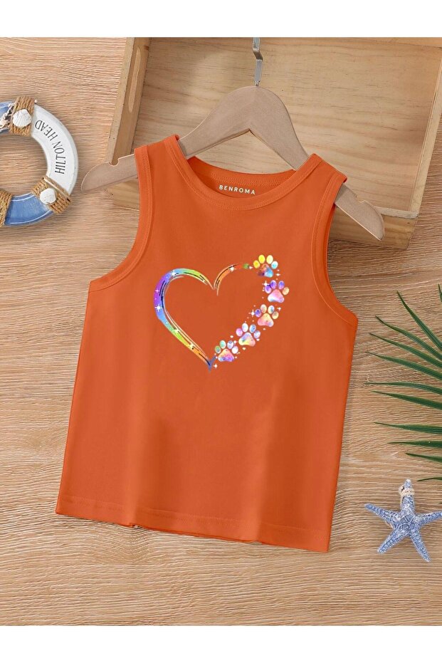 Cartoon Character Printed Sleeveless Children's T-Shirt