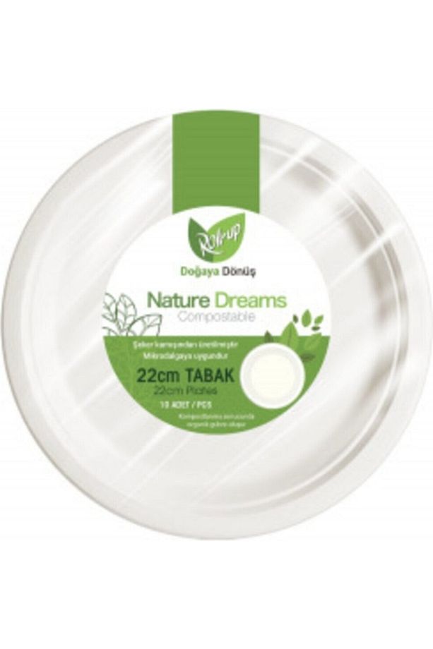 RollUp Nature Dreams Ekolojik Kağıt Tabak - 22CM - 10 lu - 1