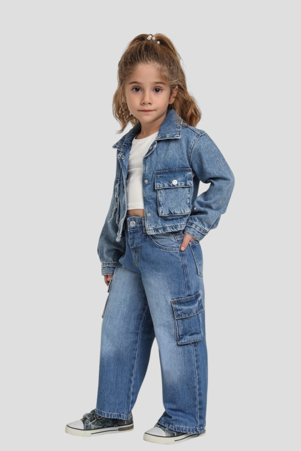 Cargo Pocket Denim Trousers