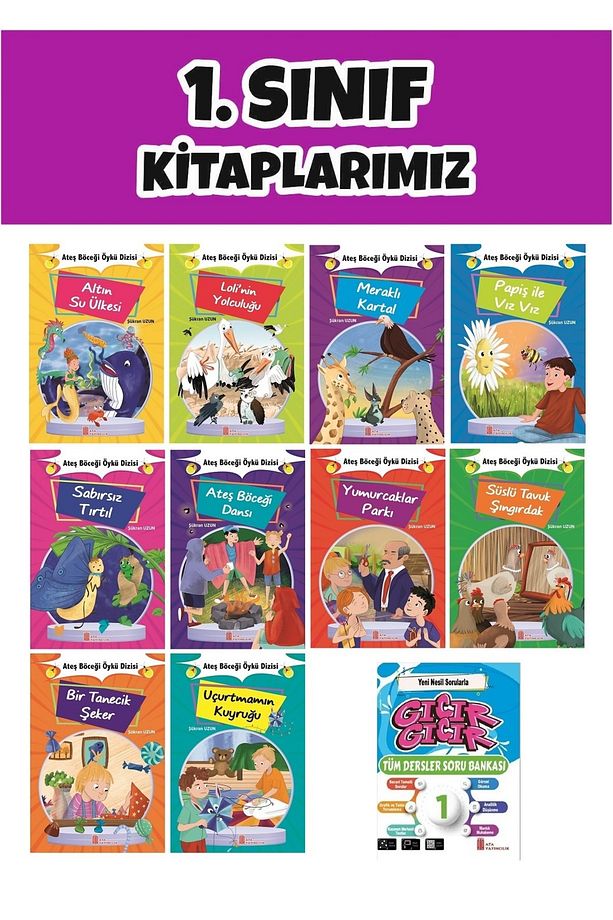Ata 1.Sınıf 2.Dönem Yeni Nesil Sorularla Gıcır Gıcır Soru Bankası + 10 lu Okuma Hikaye Seti 3 - 1