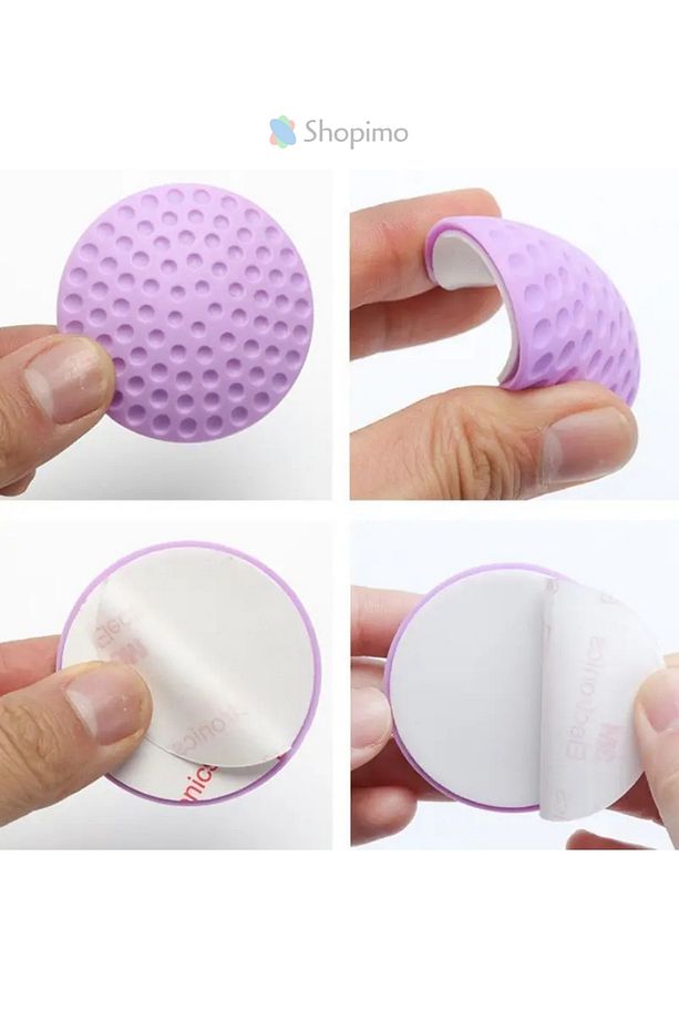 (4 ADET) Yapışkanlı Kapı Kolu Stoperi (BEYAZ) Duvar Arkası Tamponu Stopu Durdurucu - 5