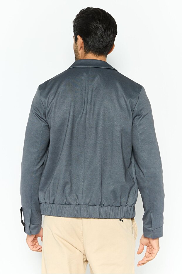 قميص رجالي سادة، رمادي - 4