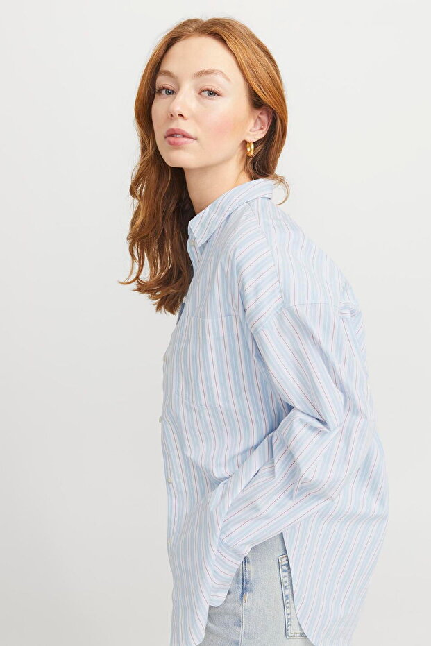 Kadin Basic Oversize Poplin Gömlek - Jamie - 6