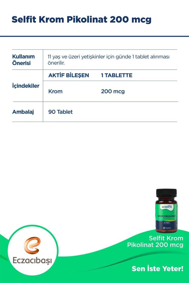 Krom Pikolinat 200 mcg - 90 Tablet - 3