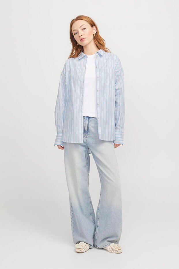 Kadin Basic Oversize Poplin Gömlek - Jamie - 2