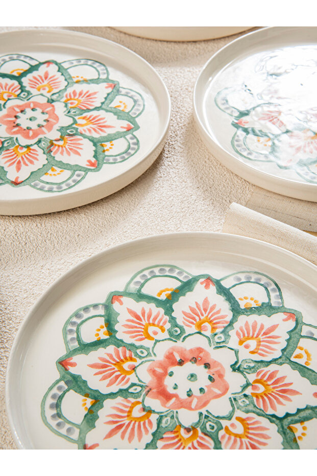 Boho Handmade 6lı Pasta Tatlı Tabağı- Stackable 20 cm. - 2