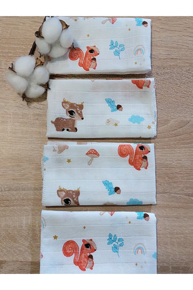 4 Muslin Mouth Wipes - Sweat Cloth and Rabbit