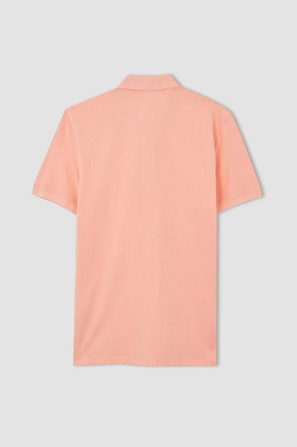 Regular Fit Kısa Kollu %100 Pamuk Basic Düz Polo Tişört - 8
