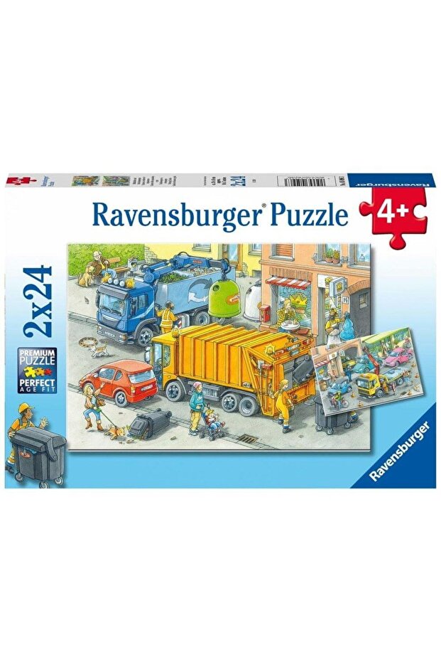 2x24 Parça Puzzle Çöp Kamyonu 050963 - 1