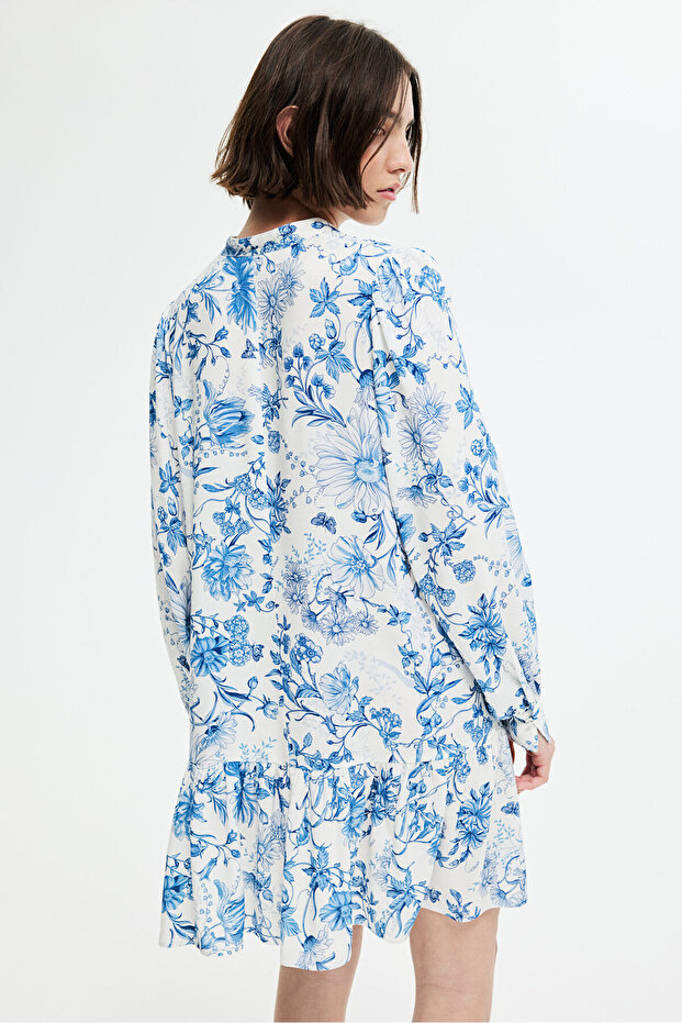 Desenli Viskoz Elbise - 1