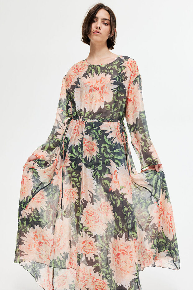 Büzgü Bağlı Elbise - 2