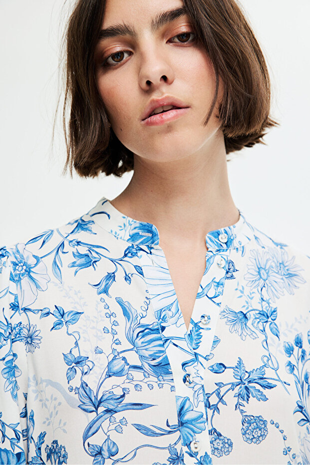 Desenli Viskoz Elbise - 3