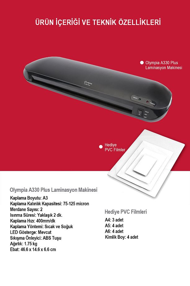 A330 PLUS Laminasyon Makinesi (A3) - 2