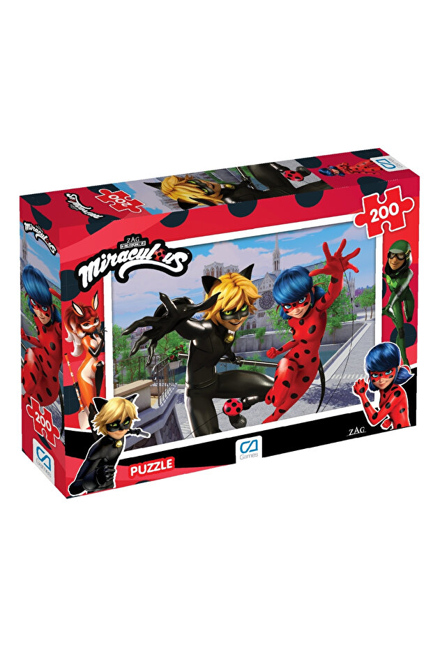Ladybug Patterned - Black Cat Licensed 200 Pieces 33X48Cm Children's Puzzle Puzzle Series